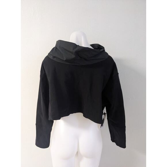 New Diane Ness Womens Size Medium Cowl Neck Crop Top Black Long Sleeves NWT - Picture 5 of 7